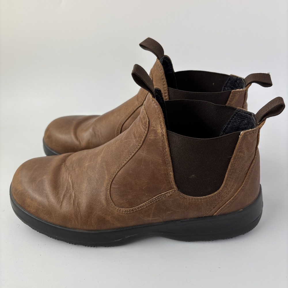 Naot Ankle Boot Brown Leather Chelsea Flint Slip On Pull Tabs Comfort - Picture 8 of 12